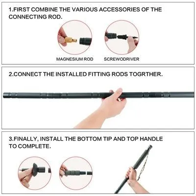 Tactical Hiking Stick w/ Integrated Survival Kit