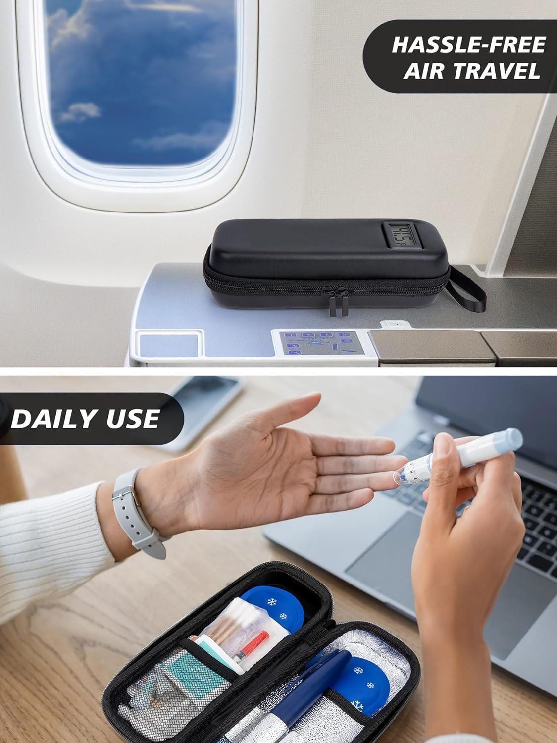 🩺 Insulin Cooler Travel Case with Temperature Display